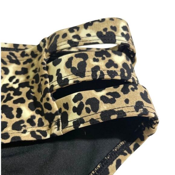 Ocean Blues Women's Strappy Sides Bikini Bottom Leopard New Medium - Picture 2 of 7